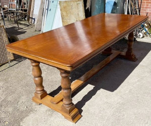 A Vintage French Oak Stretcher Based Table - D060