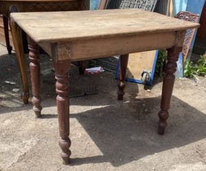 An Antique French Oak Table or Small Desk - C176