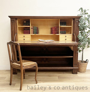 An Antique French Oak Secrétaire Writing Desk Cocktail Cabinet - D106