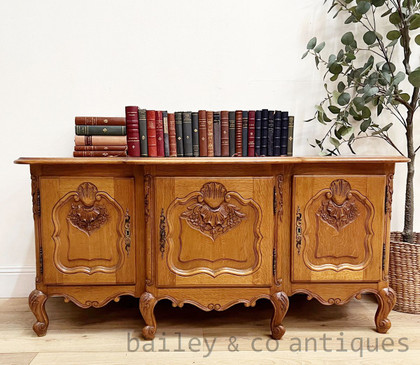 A Vintage French Oak Buffet Base for Entertainment Television Stand  - D077