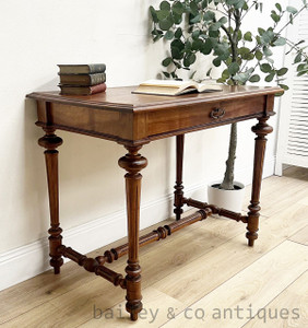 An Antique French Louis XVI Style Chestnut Table or Small Writing Desk - E144