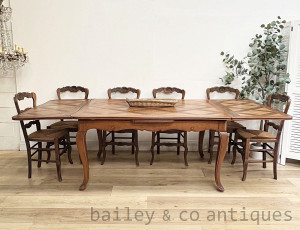 A Vintage French Louis XV Style Oak Extension Dining Table Seats 10 - D053