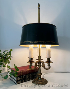 A Beautiful Parisian French Bouillotte Table Three Light Lamp - E380b