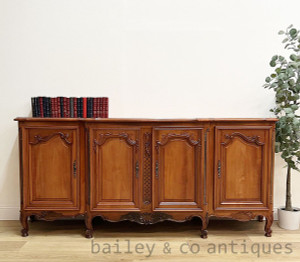 A Vintage French Louis Style Sideboard Marquetry Top - E020