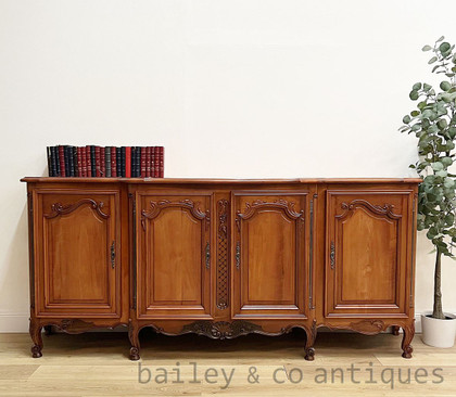 A Vintage French Louis Style Sideboard Marquetry Top - E020