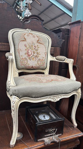 An Antique French Louis XV style Embroidered Armchair - G066