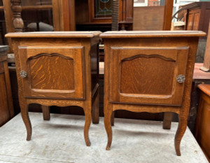 A Pair of Antique French Louis Style Oak Bedside or Side Cabinets Tables  - G079a