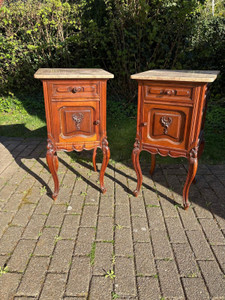 Antique French Pair of Bed Side Tables  - G072