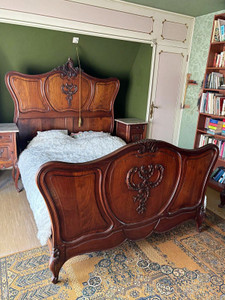 An Antique French Carved Double Bed - French Double Size  - G071