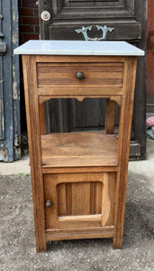 An Antique French Marble Topped Bedside or Side Table  - G034