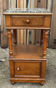 An Antique French Marble Topped Bedside or  Side Table  - G023