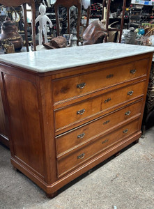 Antique French Marble Top Chest of Drawers - G081