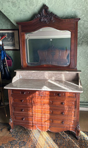 Antique French Mirrored Chest of Drawers - G073