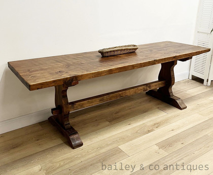 An Antique French Oak Stretcher Based Dining Table - G082