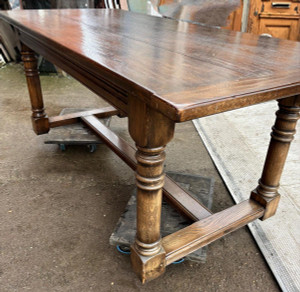 Antique French Stretcher Base Dining Table - G058