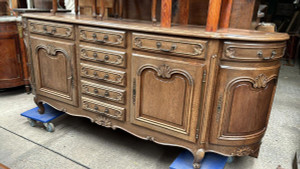 Antique French Louis XV Oak Enfilade Sideboard C 1900 - G016