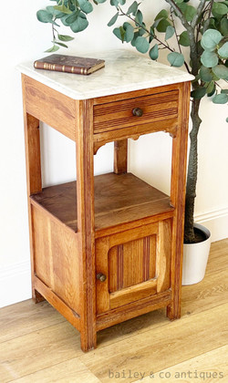 An Antique French Marble Topped Bedside or Side Table - G034
