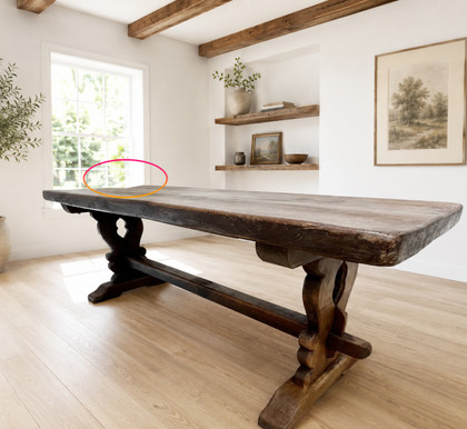 An Antique French Solid Oak Refectory Dining Table - For Restoration - G059