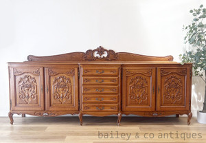 A Vintage French Louis XV Style Oak Enfilade Sideboard – Circa 1930- G026