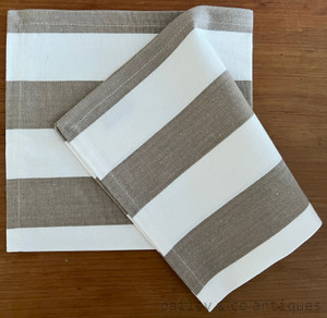 Set of Six - Craft Studio O’Hara Napkins Beige Stripe - 100% cotton - CSohn