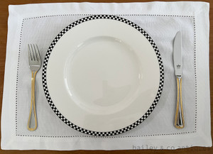 Set of Six Rans Elegant Hemstitch Placemats White 100% cotton - Rpmw