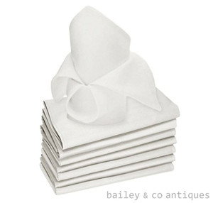 Set of 6 Rans Lollipop White 100% Cotton Napkins 45cmx45cm - RLNW