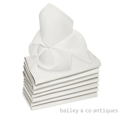 Set of 6 Rans Lollipop White 100% Cotton Napkins 45cmx45cm - RLNW