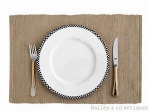 Set of Six Rans Lollipop Ribbed Placemats Taupe 33 x 48 cm – 100% Cotton - Rpmt