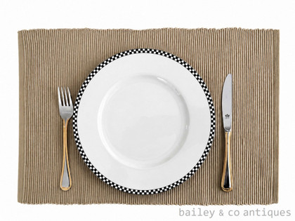 Set of Six Rans Lollipop Ribbed Placemats Taupe 33 x 48 cm – 100% Cotton - Rpmt