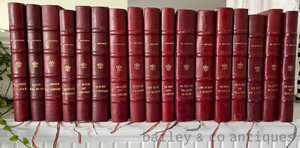 Vintage French Books Set 17 Volumes Maurice Dekobra - Uniform Binding Art Deco Leather Spines 1930’S - FB01