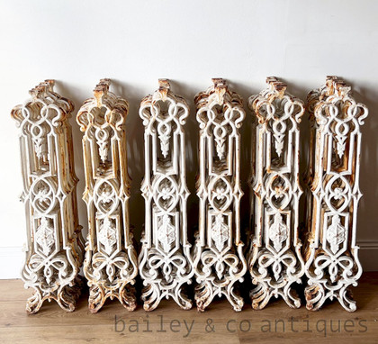Rare Set of 36 Antique Cast Iron Ornate Lacework Panels - L36