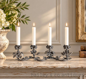 French Styled Table Candelabra Zinc Reproduction 4 Candle Holders - CAChurch