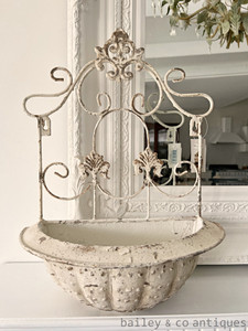 Xmas - Antique French styled new metal hanging wall planter - CAPlant