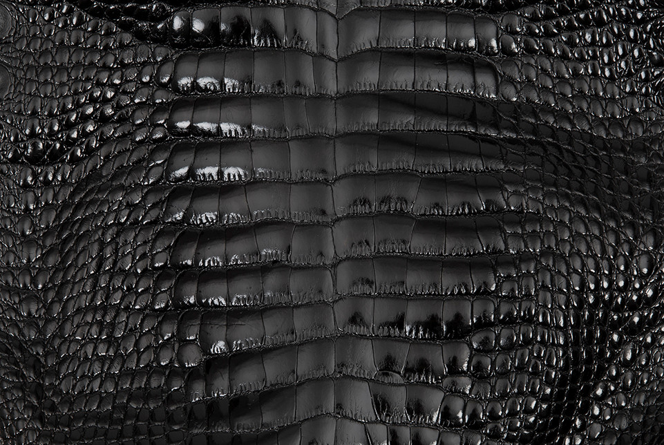Nile Crocodile Skin Belly Matte Black 35/39 cm