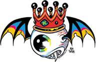 
Flying Eyeball with crown vinyl sticker from Forbes. 5.5" x 3.5"