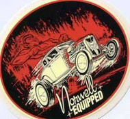 Norwell Equipped - Devil/Flames Sticker from hot rod artist Jeff Norwell
4" x 4 1/2" vinyl with peel off backing
Nice thick quality decal.
