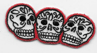 Three Skulls Embroidered Patch by Kruse