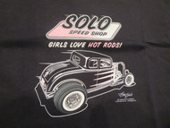 "Girl's Love Hot Rods" 32 Ford Solo Speed Shop Woman's Tee