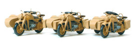 German Reich Motorcycles w/Sidecars. Preiser 16563 New 1/87 Plastic Unfinished