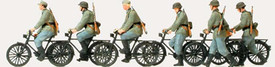 German Reich Bicycle Unit. Preiser 16596 New 1/87 Plastic Kit Unfinished
