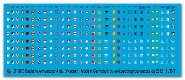 1073 German Corps and division decals