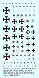 WWI German Cross, 1914-15 Decals I-94 GR102 New 1/285 to 1/87 Scale