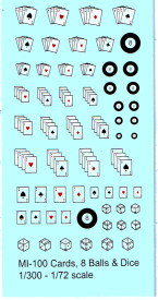Misc. Markings Pool balls, dice, playing cards for Tanks & Planes Decals I-94 MI