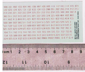 German AFV Numbers, Red center White outline, I-94 NR104 Water Slide 15mm