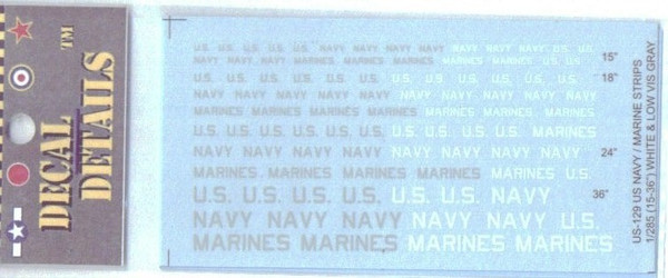 US129 Decals , US Navy & Marines Lettering