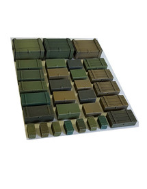 Ammunition Boxes Various Sizes AlsaCast 8775.158 Resin 1/35 Unfinished Kit