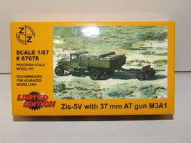 Russian WWII ZiS-5V with 37mm AT Gun Z+Z Modell 87078 New 1/87 Scale Kit 