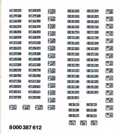 Bundeswehr License Plate Markings Roco Minitanks 387 Decals 1/87 Scale