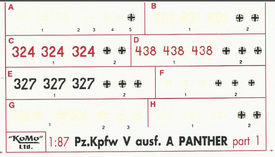 Panther Ausf. A Markings Set 1 Arsenal-M 142100041 New 1/87 Scale Decals