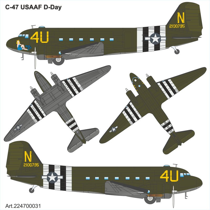 C-47 USAAF D-Day Arsenal-M 224700031 New 1/87 Plastic Kit 